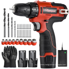 SAFETYEAR 12V Max Cordless Drill Machine 41 PCS Combo Kit Lithium-Ion Battery Tool Set Mini Hand Driver Electric Power Drill